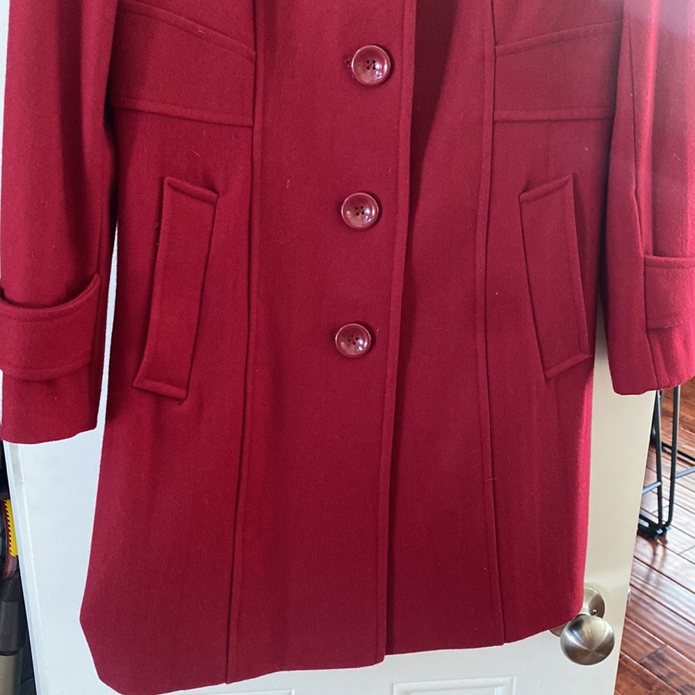 Red Wool Coat Size Small - image 3